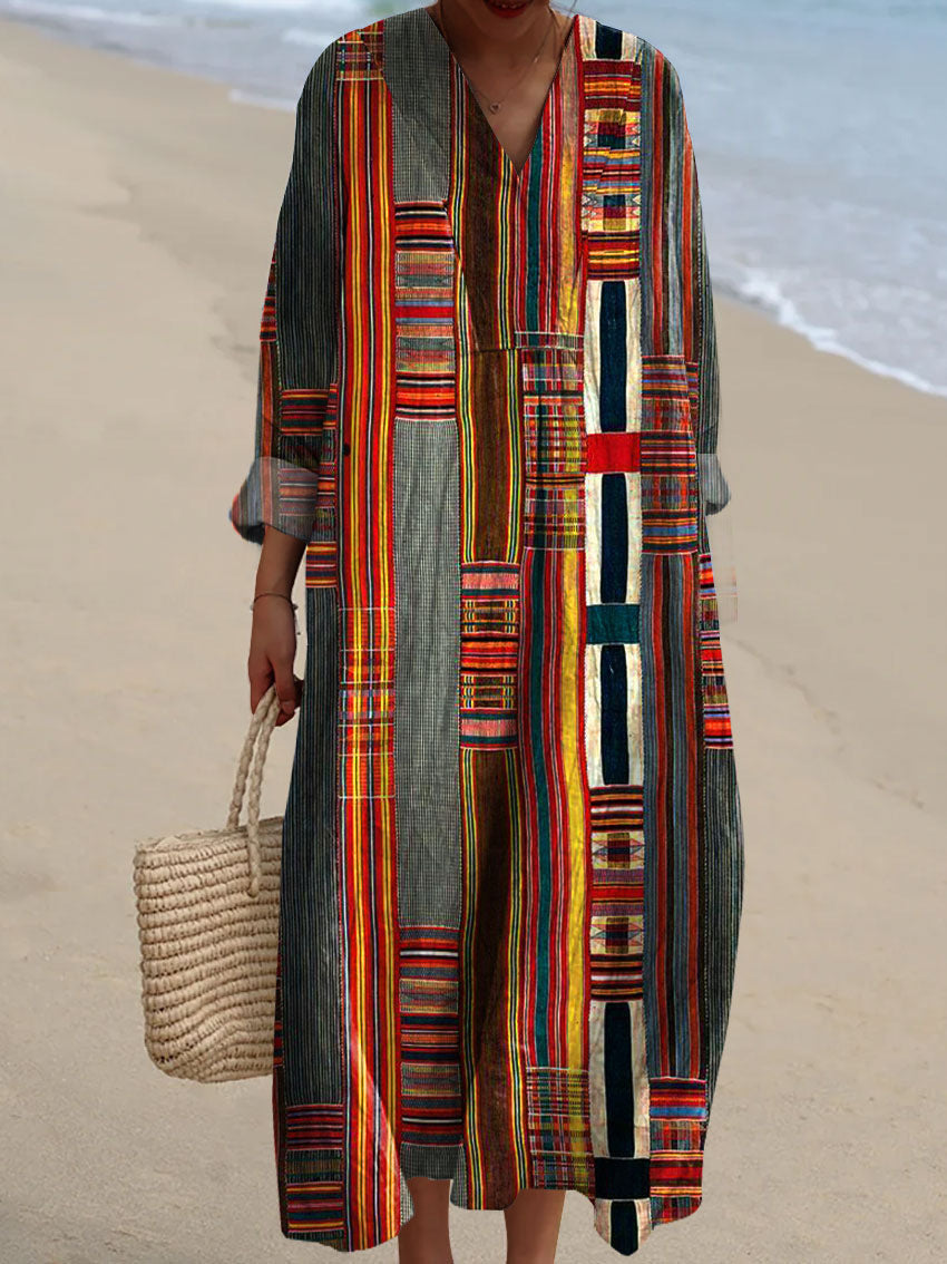 Women's Digital Printing Fashion Slim Printed Long Dress
