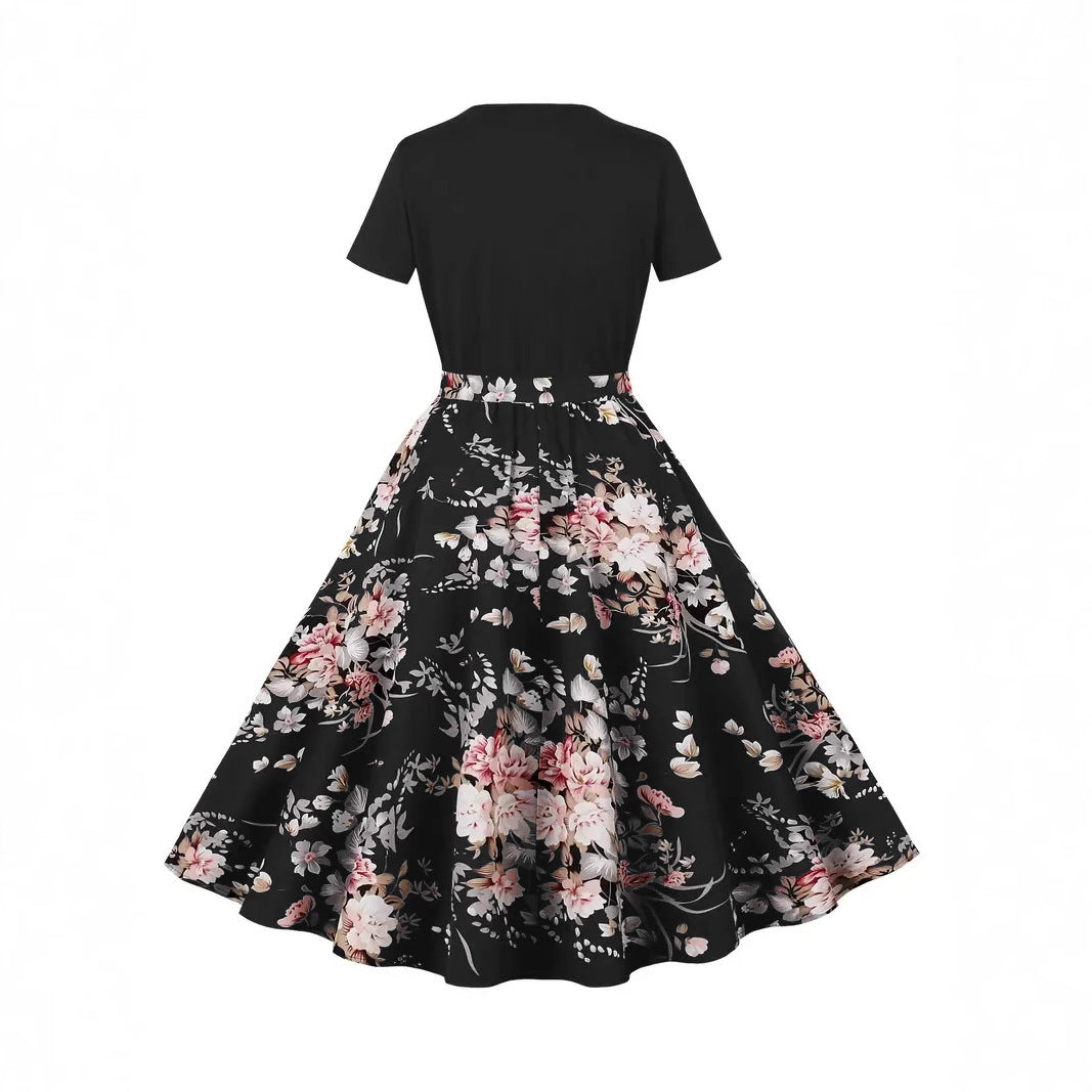 Women's Chinese Style Retro Stitching Elegant Dress