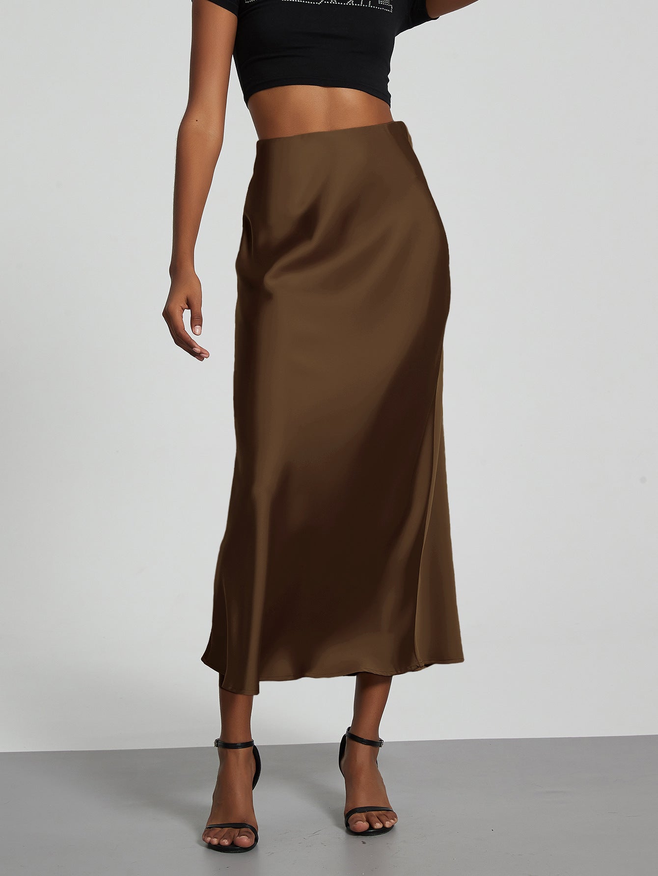 Classic Durable Slouchy Women's Elegant Satin Skirt