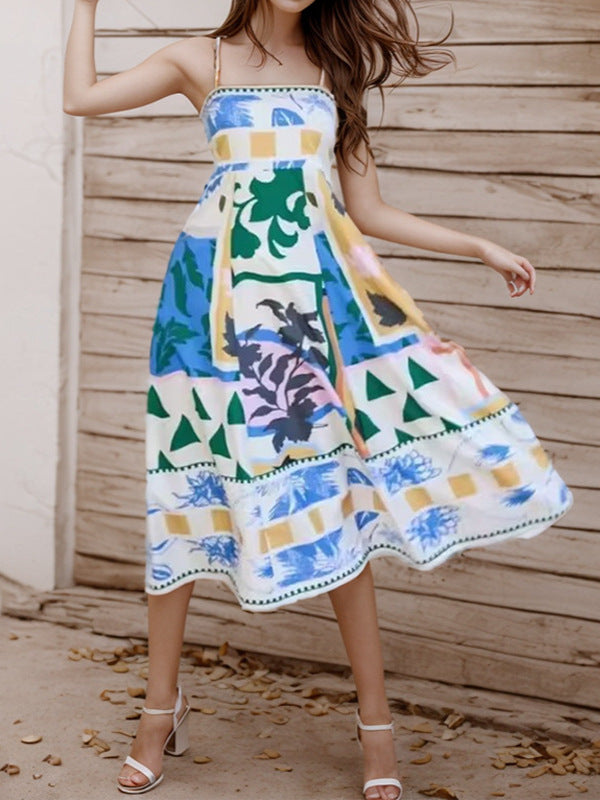 Women's Casual Fashion Iti Printing Large Swing Dress