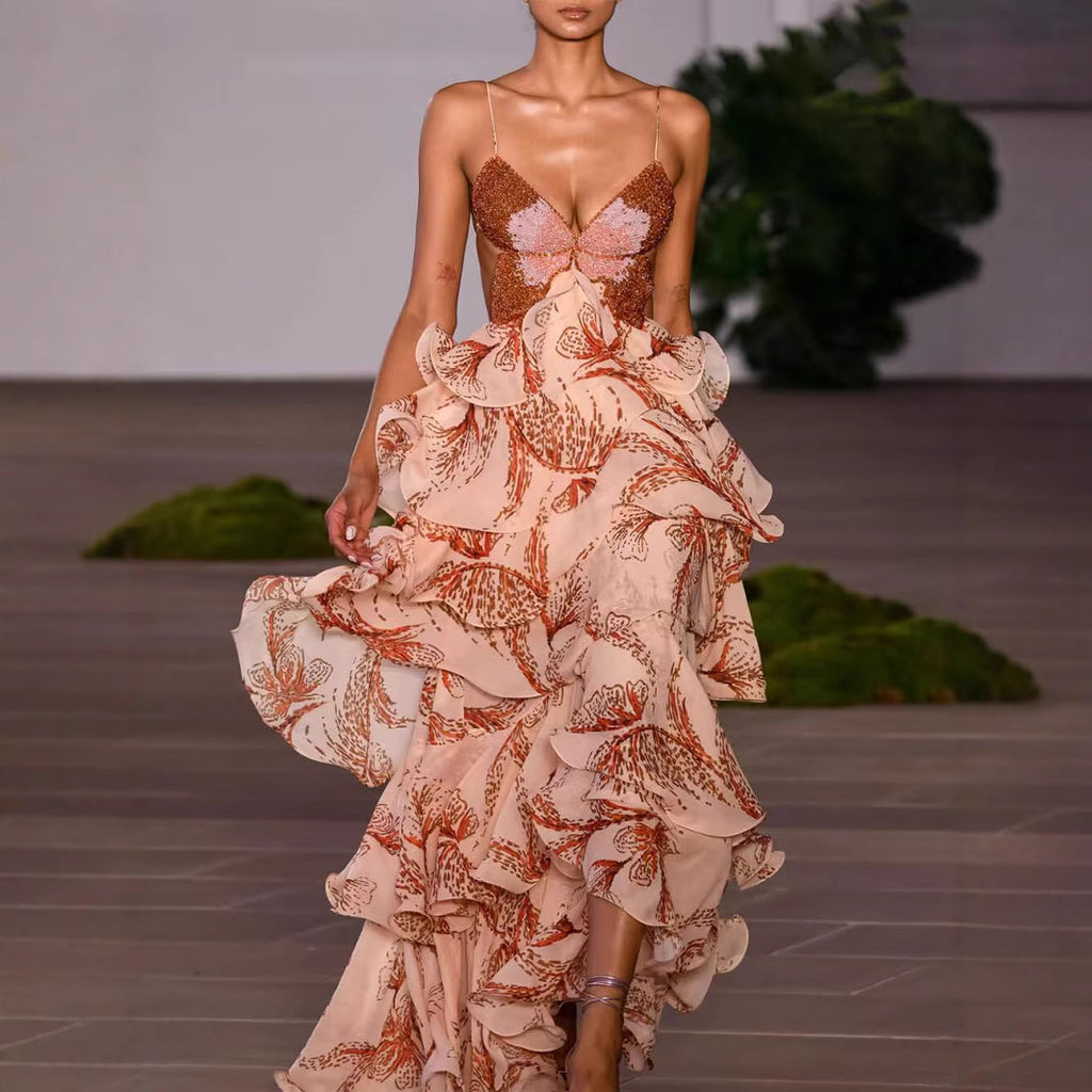 Women's Summer Fashion Ruffled Butterfly Long Skirts