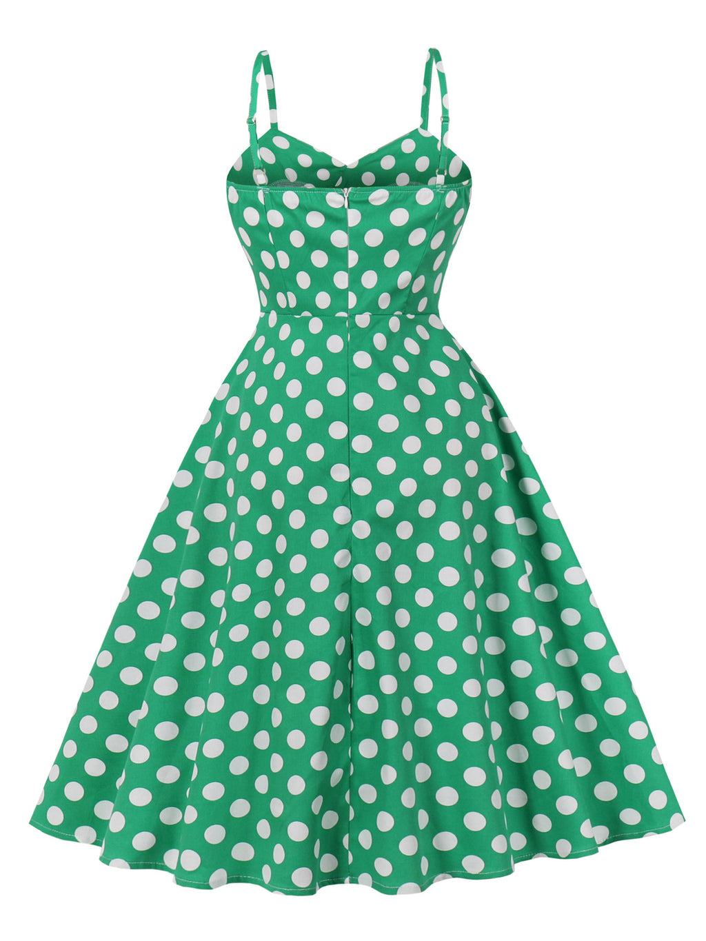 Women's Fashion Summer Strap Polka Dot White Waist Slimming Dress