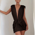 Women's Summer Solid Color Casual Cross Twist Shorts