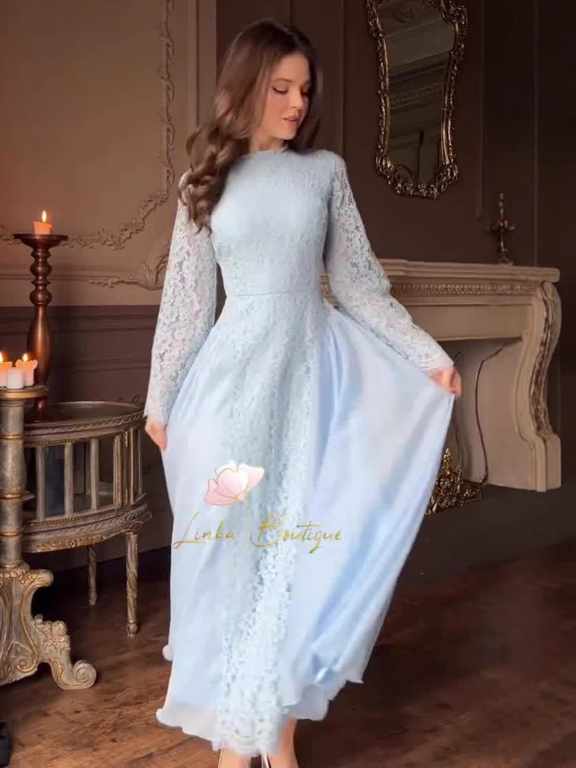 Women's Summer Elegant Retro Long Sleeve Soft Dress