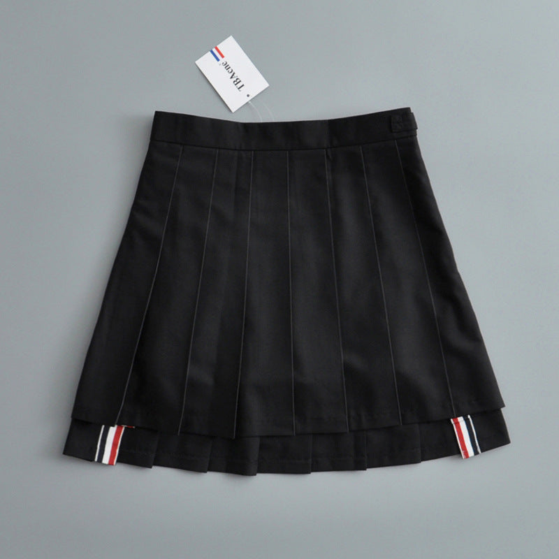 Women's Summer Fashion Hot Preppy Style Front Back Long High Waist Skirt