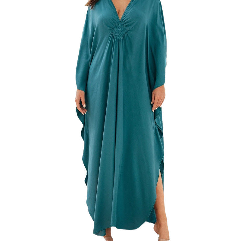Beach Cover-up Rayon Hand-woven Vacation Robe Dress