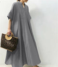Women's Solid Color Half Sleeve Long Casual Dress