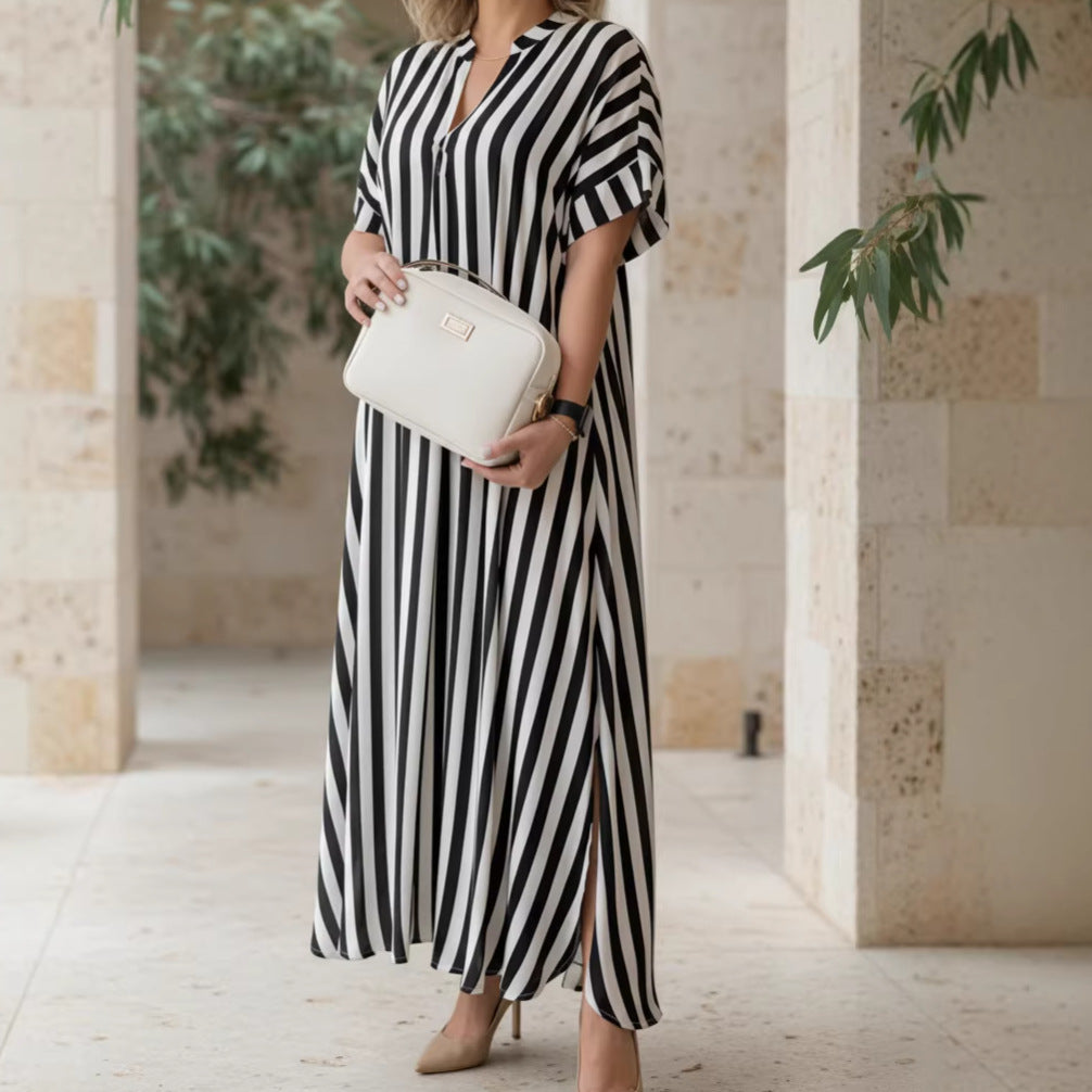 Popular Classy Stylish Striped Beach Casual Dress