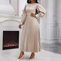 Beautiful Stylish Popular Women's Long-sleeved Pleated Dress