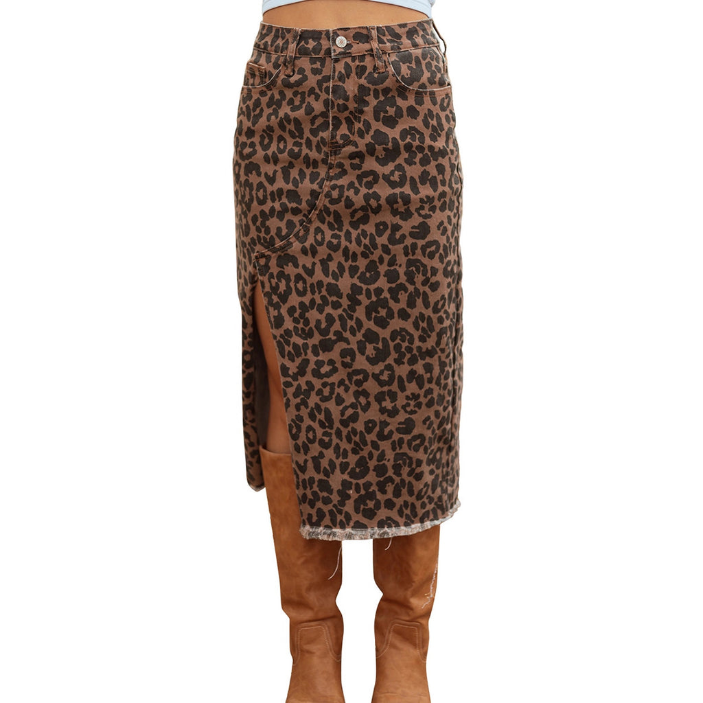 Summer High Waist Split Denim Female Personality Trend Skirts