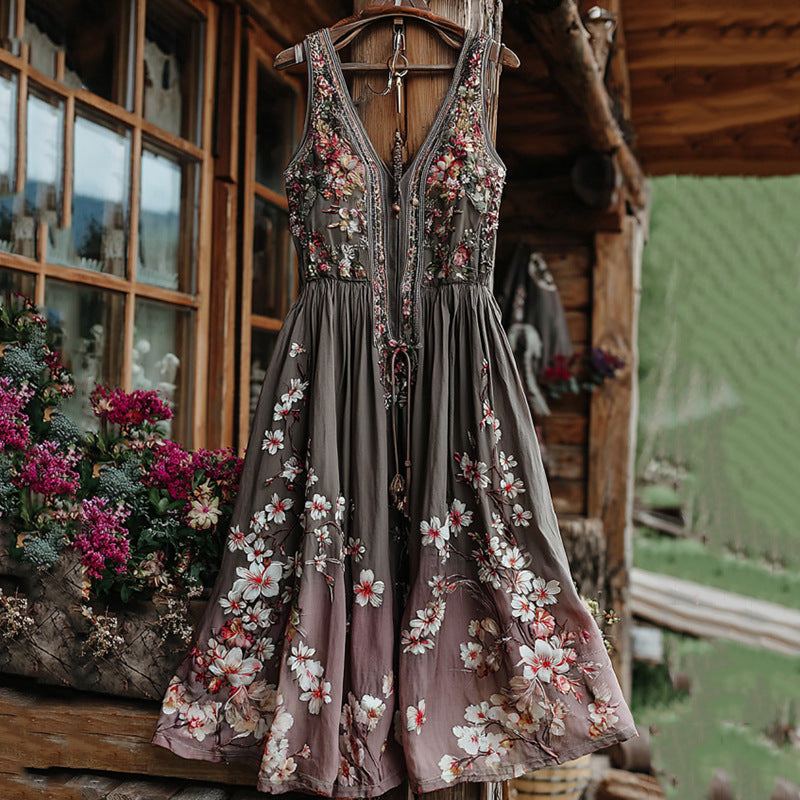 Temperament Fashionable Commuter Pleated Double A- Line Dress