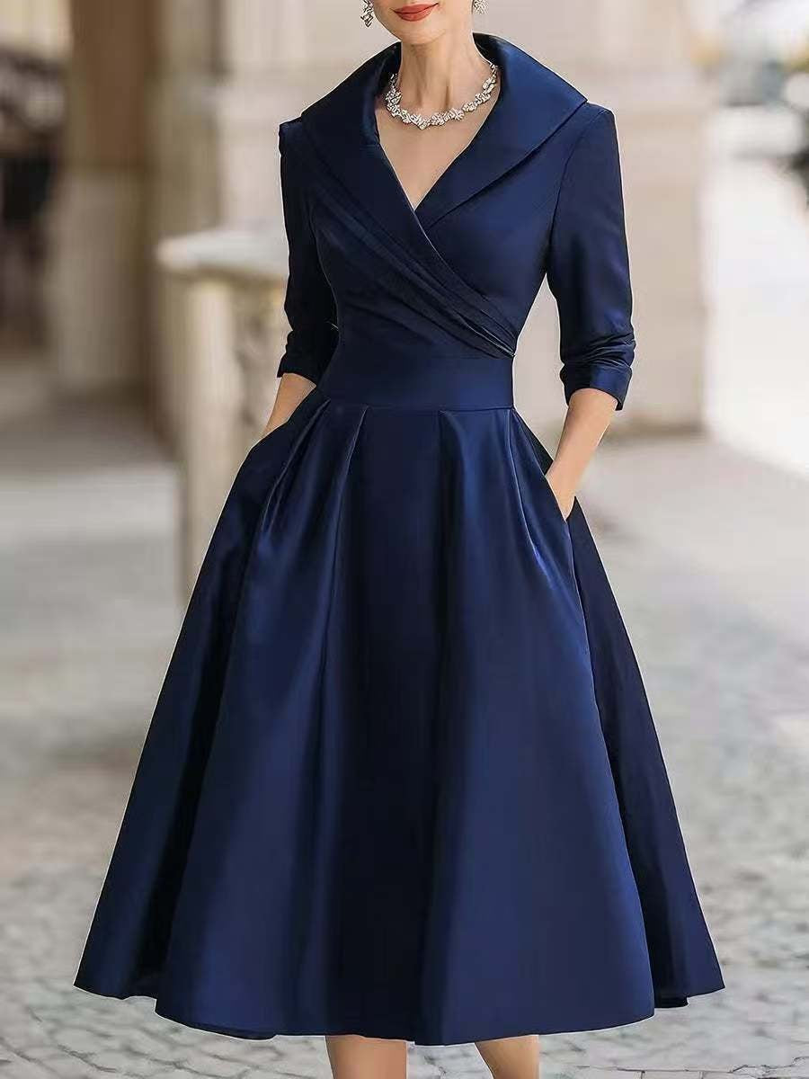 Hour Large Hem Slimming Long Sleeve Dress