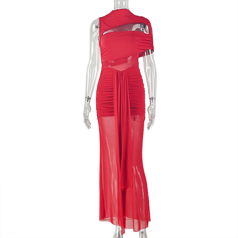Women's Color Elastic Asymmetric Fashion Hip Round Skirts