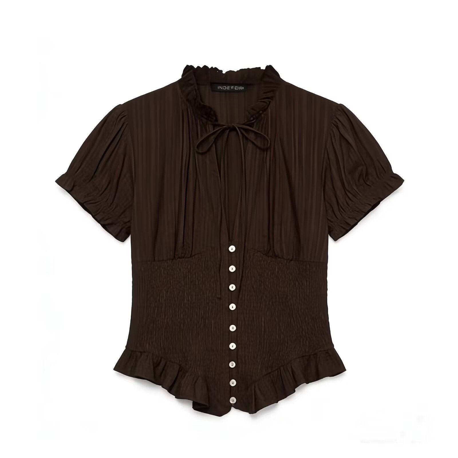 Women's Fashion Casual Bowknot Decoration Construction Tops