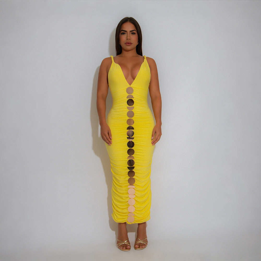 Women's Sleeveless Sling Sheath Sexy Fashionable Long Dress