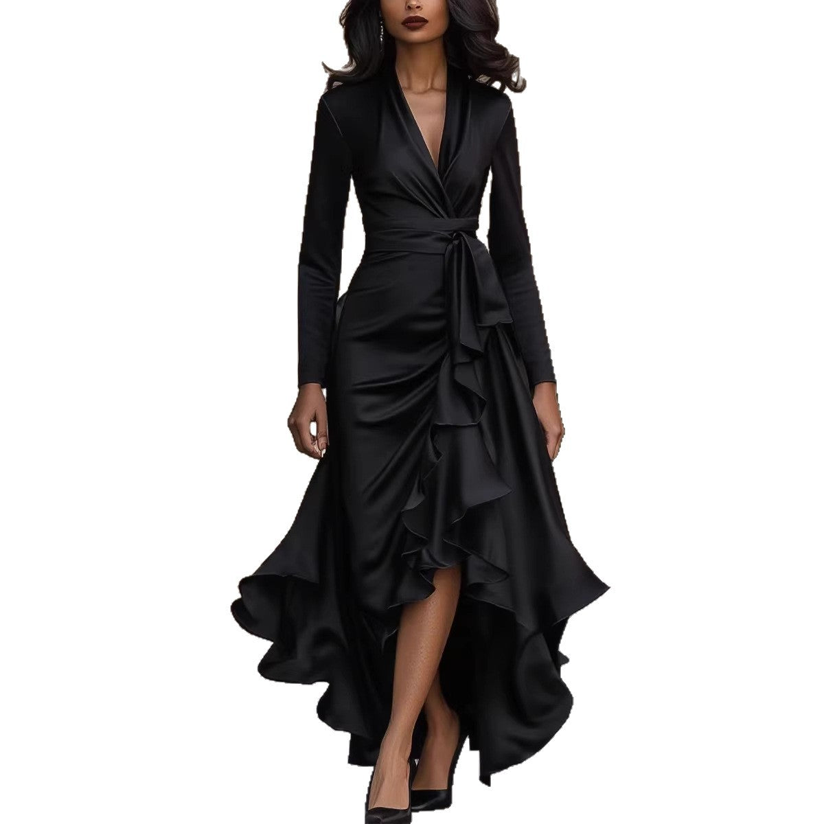Creative Fashion Women's Elegant Ruffles Long Dress