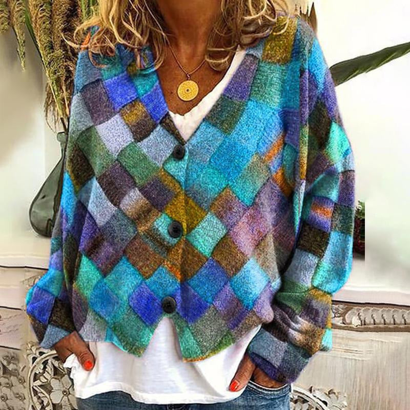 Cool Christmas Abstract Printing Casual Cloak Sweaters