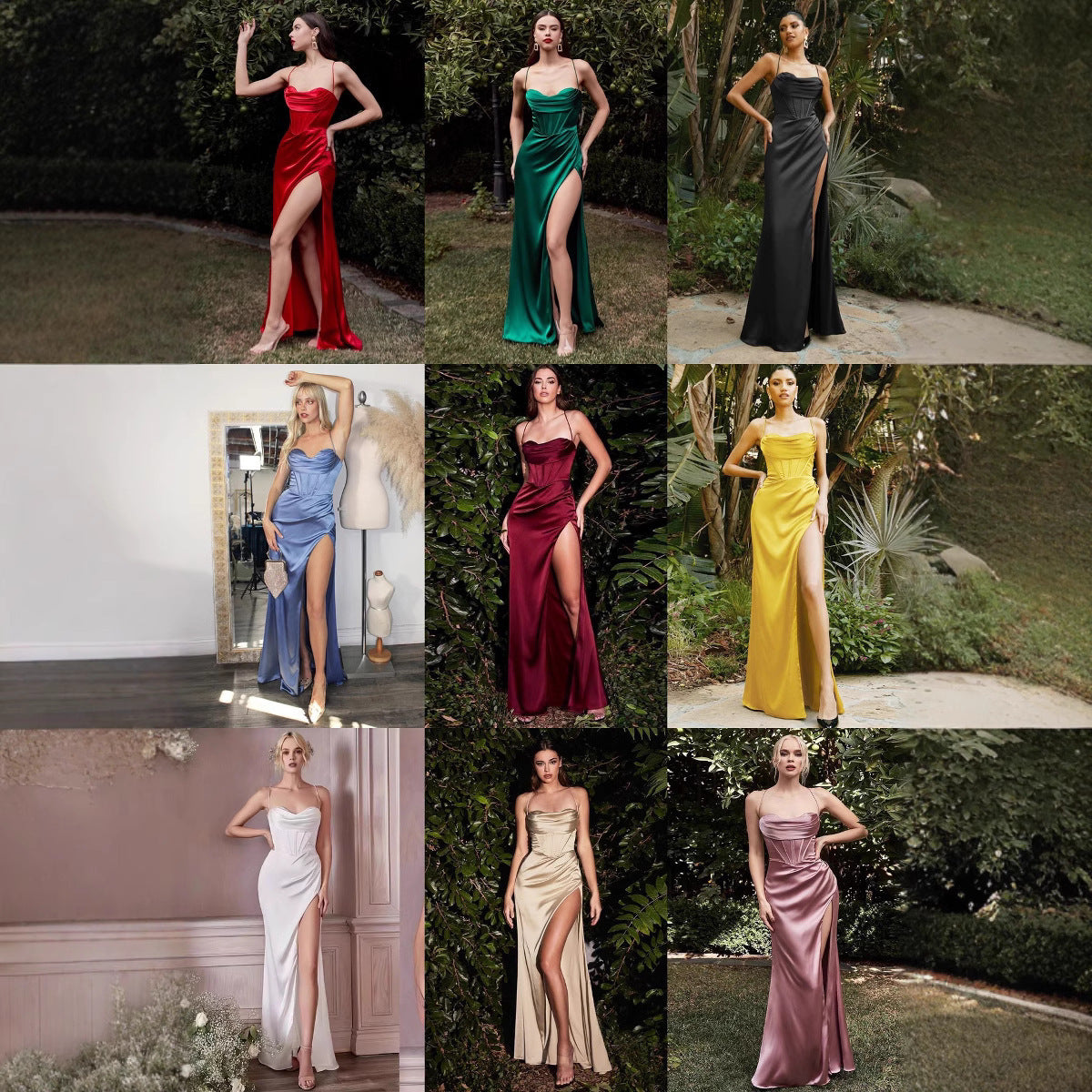 Charming Women's Sexy Sleeveless Camisole Gown Dress