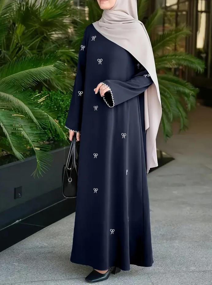 Arab Embroidered Rhinestone Robe Fashion Outerwear Dress