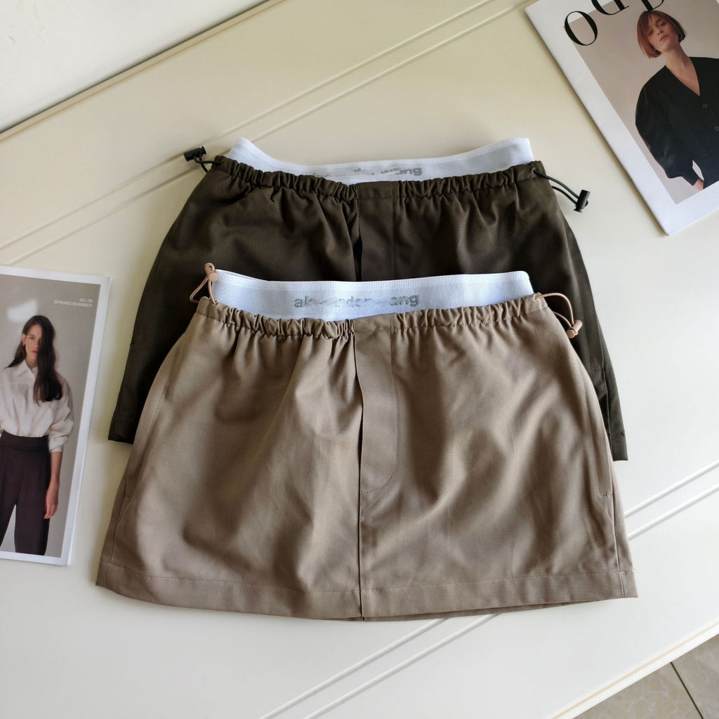 Women's King Fashion Logo Contrast Color Elastic Skirts