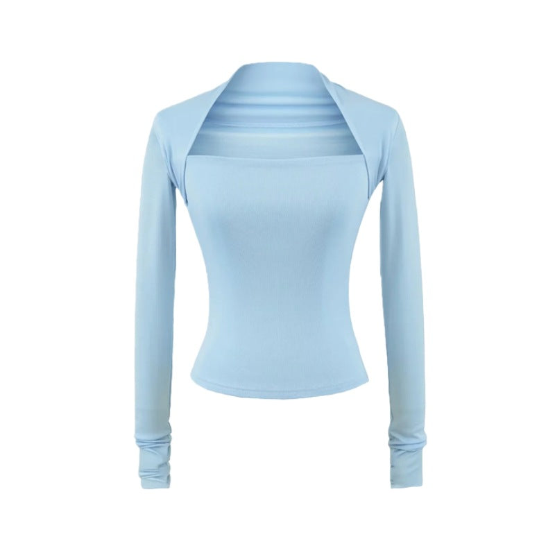 Women's Pure Desire Style Hot Square Collar Raglan Sleeve Slim Women's T-shirt