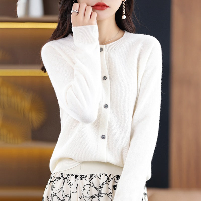 Women's Neck Knitted For Autumn Loose Long Sleeve Bottoming Women's Sweater