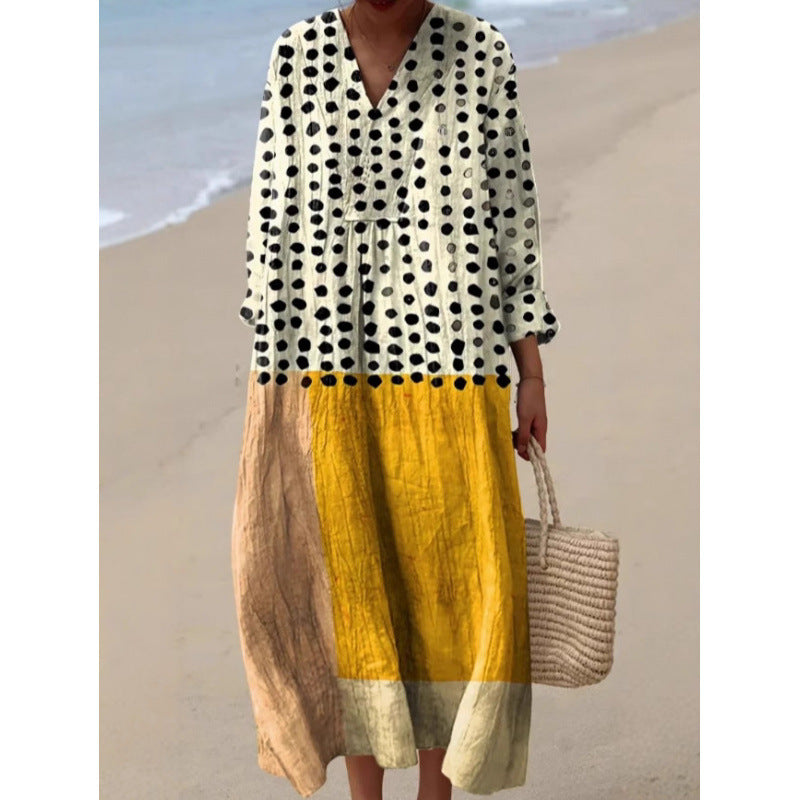 Women's Long Sleeve Shirt Casual Floral Print Skirts