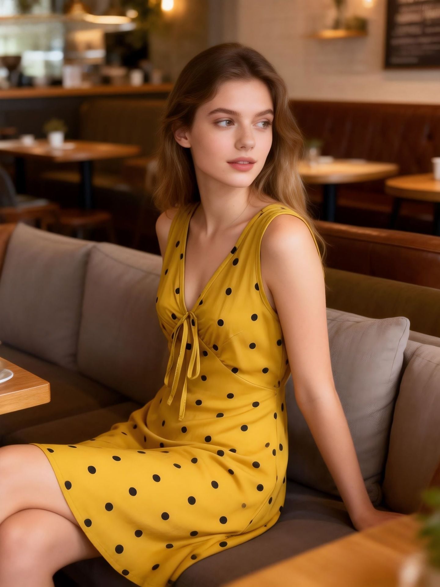 Durable Women's Summer Sleeveless Polka Dot Dress