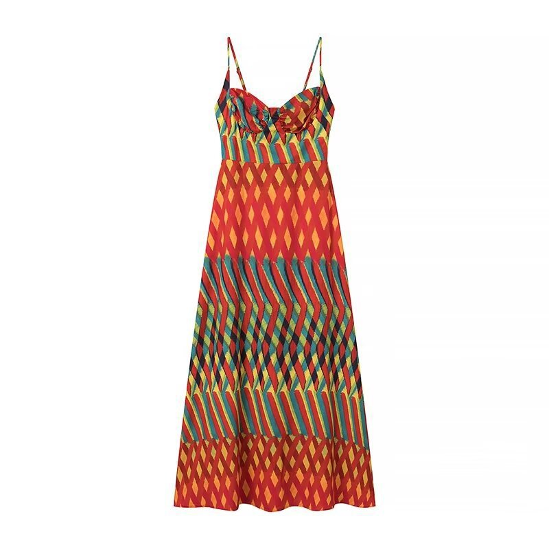 Women's Summer Strap Fashion Temperament Printed Dress