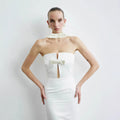 Women's Sexy Tube Rhinestone Fashionable With Bandage Dress