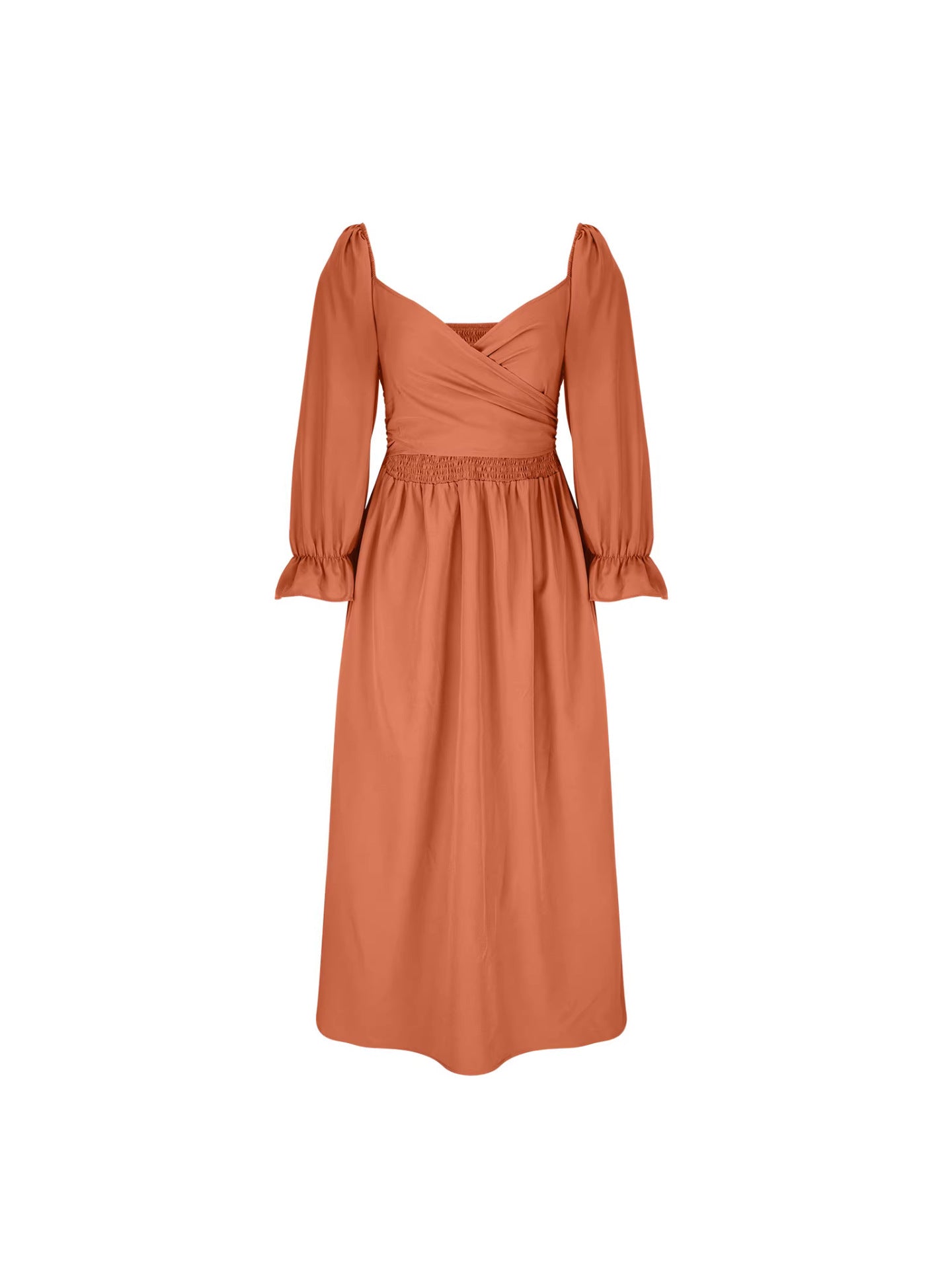 Women's Elegant Half Sleeve Front Back Wearable Dress