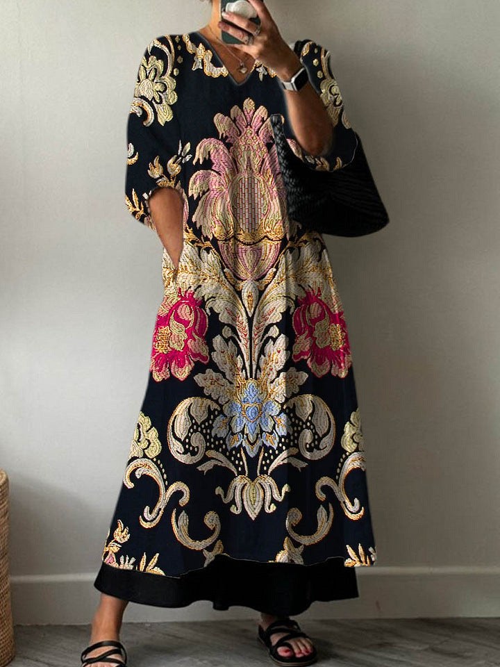 Comfortable Women's Casual Fashion Printed Mid-length Jumpsuits
