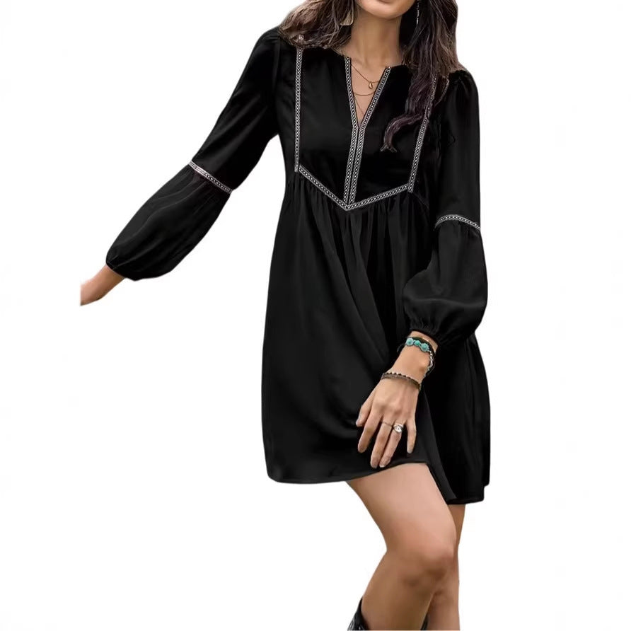 Women's Long Sleeve Casual Beach Holiday Dress