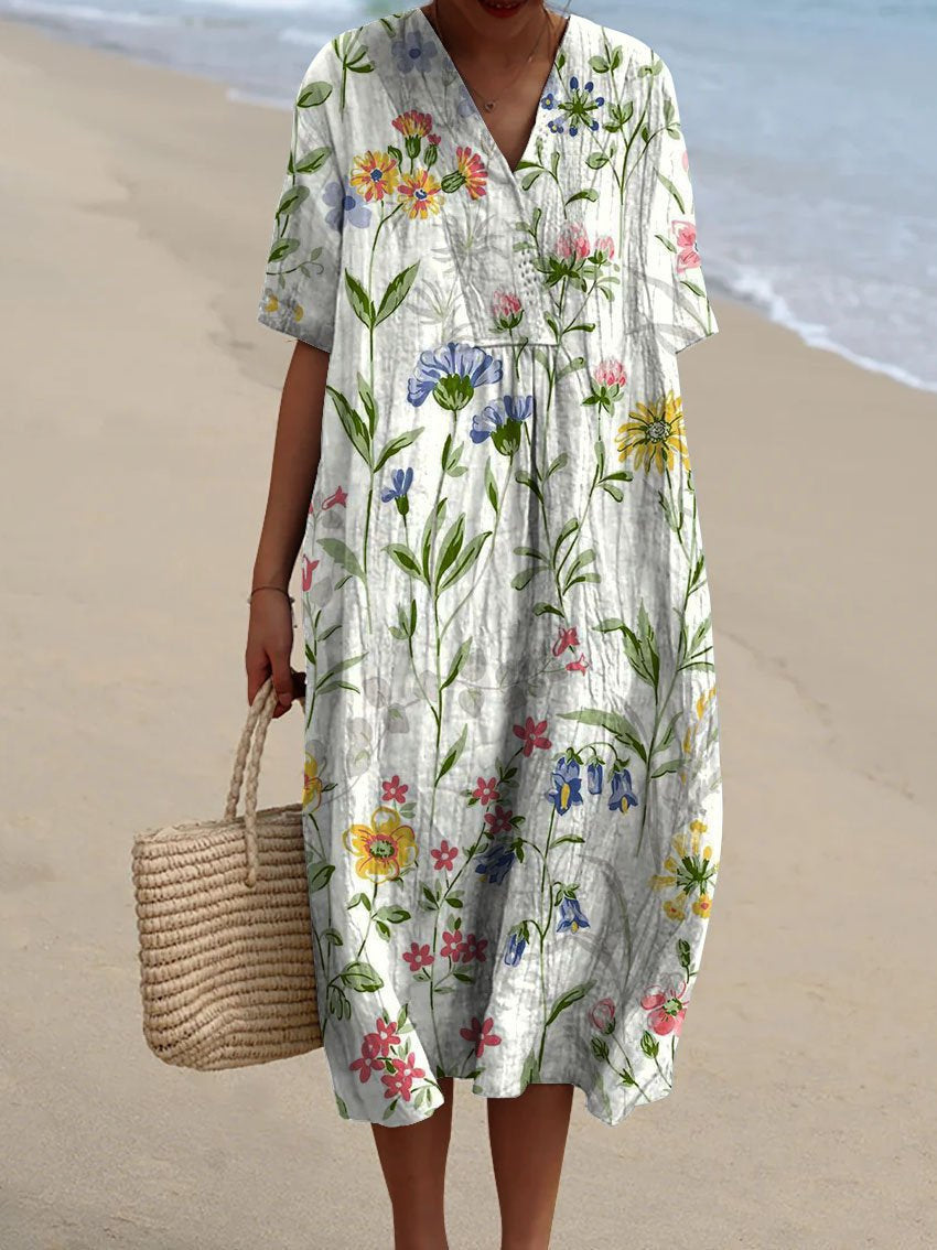 Innovative Women's Casual Floral Print Sleeve Dress