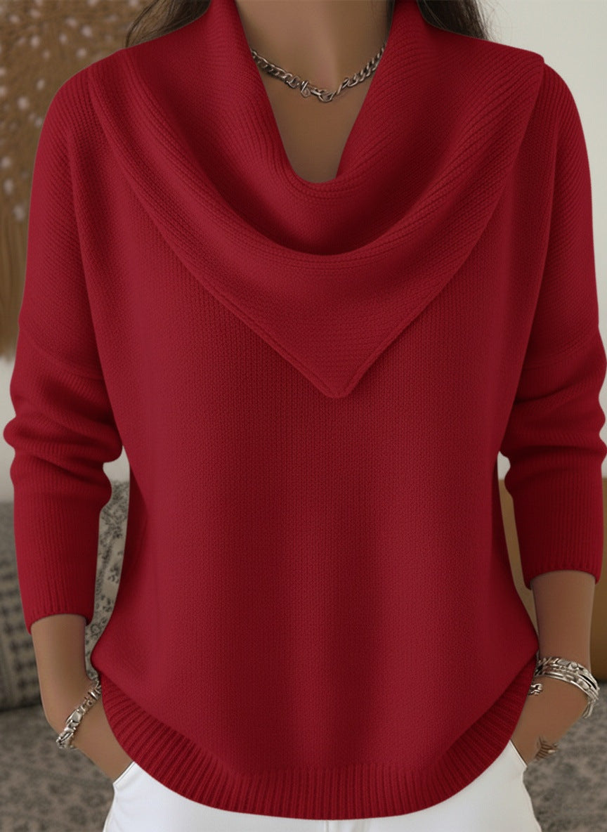 Attractive Classic Women's Solid Color Long-sleeved Tops