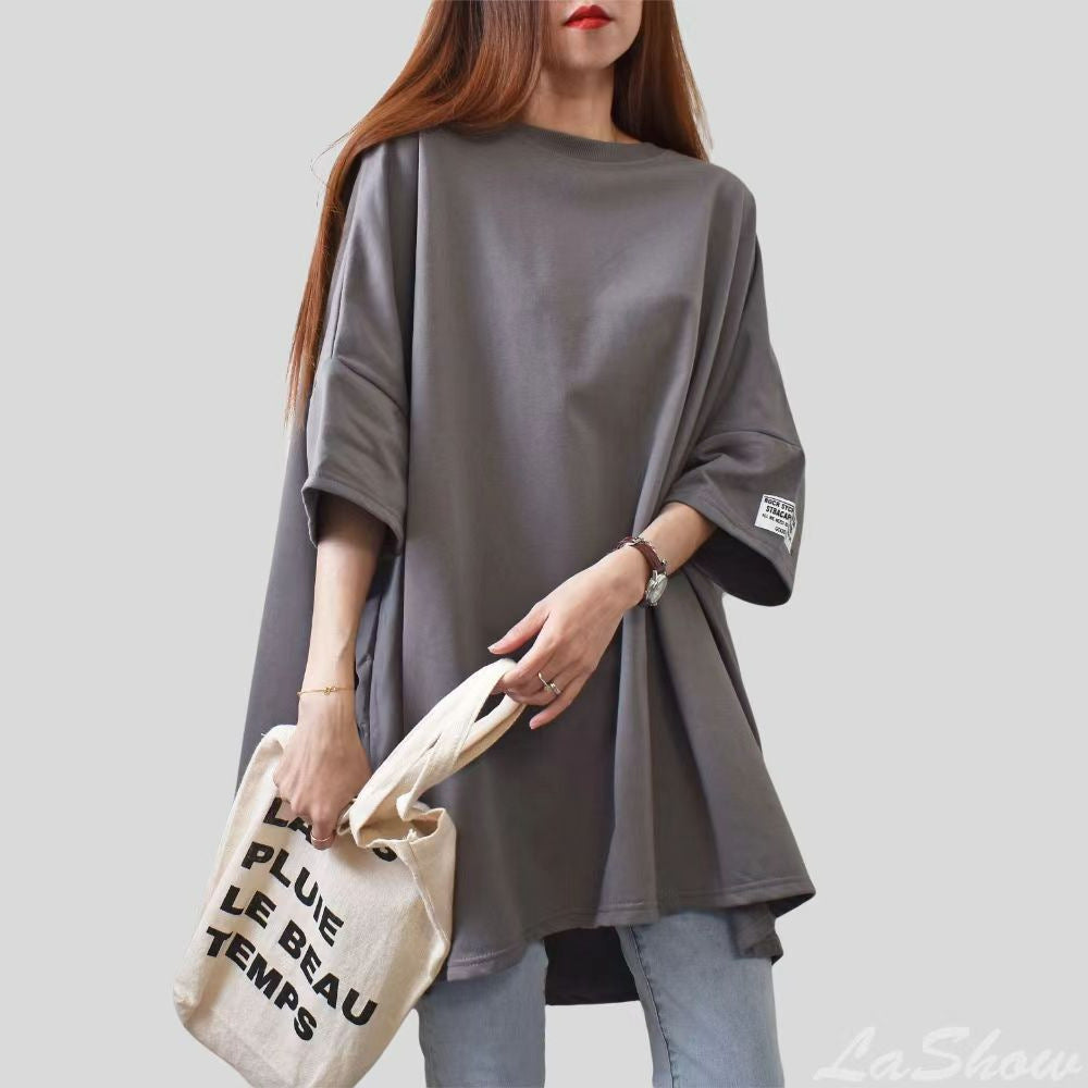 Women's Loose Mid-length Casual Fashion Round Neck Half Women's T-shirt