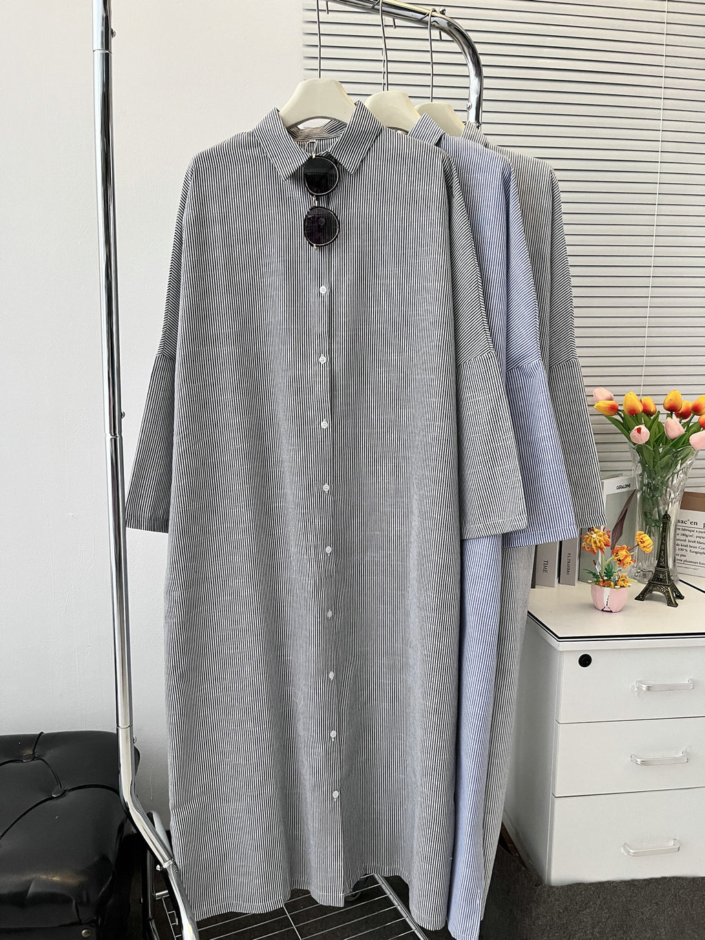 Lapel Collar Striped Temperament Commute Long Sleeve Cardigans