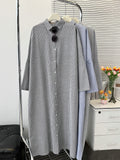 Lapel Collar Striped Temperament Commute Long Sleeve Cardigans