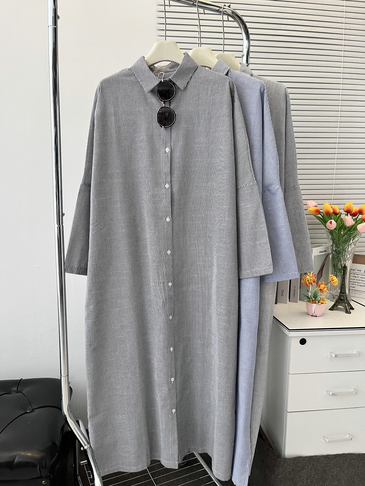 Lapel Collar Striped Temperament Commute Long Sleeve Cardigans