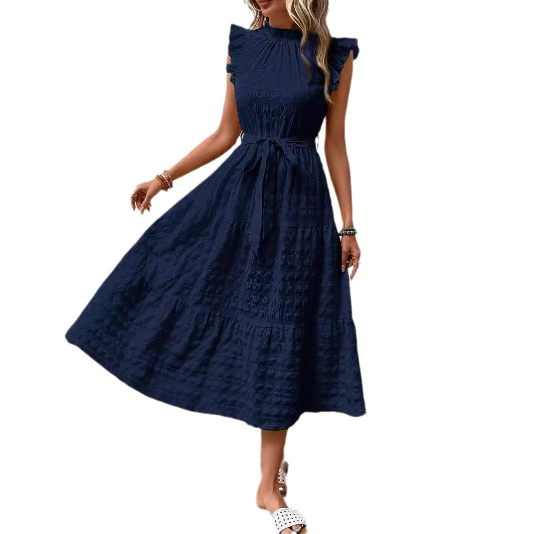 Casual Women's Bohemian Sleeveless Large Swing Dress