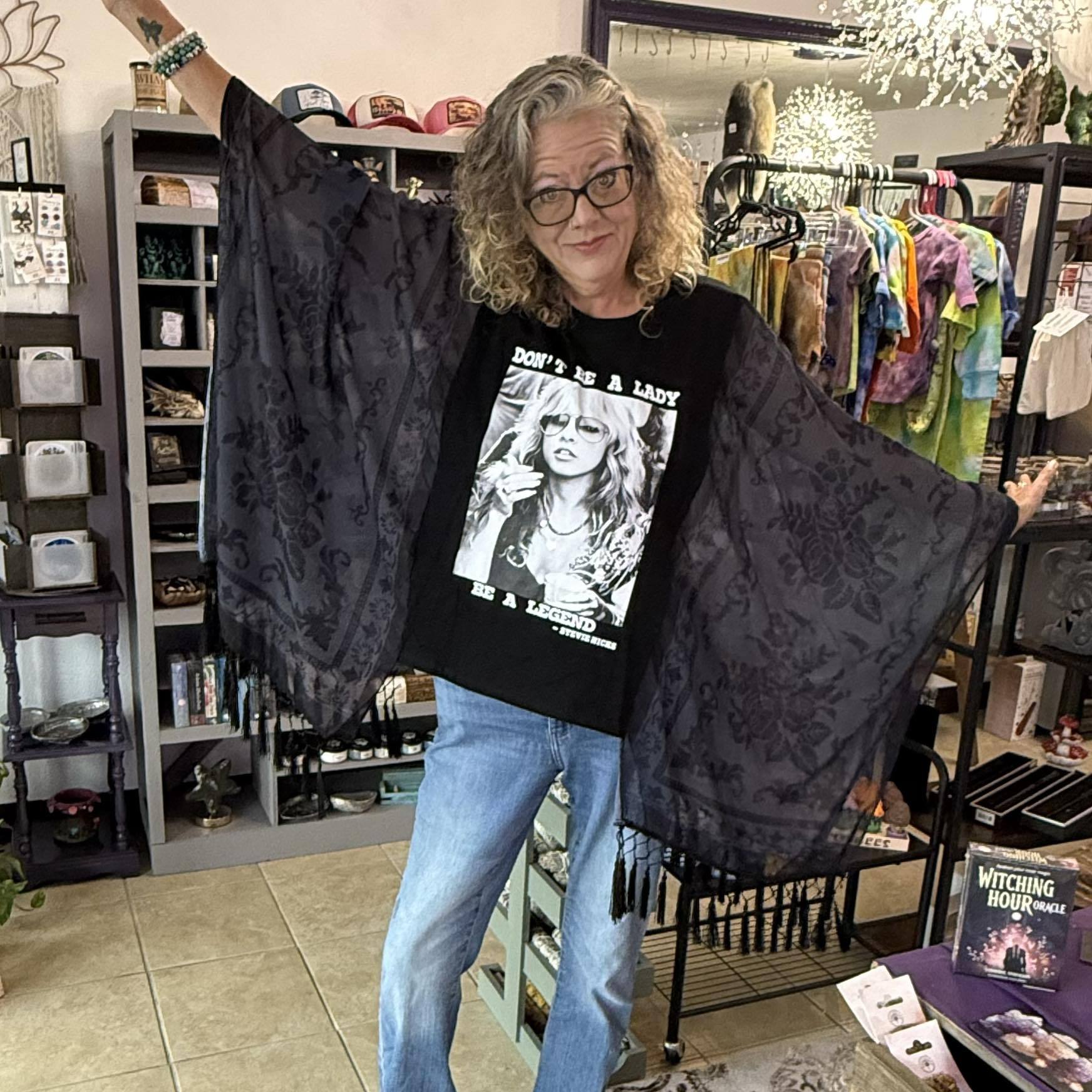 Women's Street Retro Printed Loose Batwing Sleeve Women's T-shirt