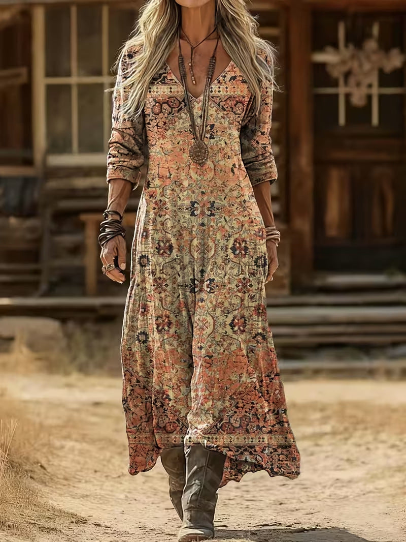 Popular Women's Creative Printed Wear Midi Dress
