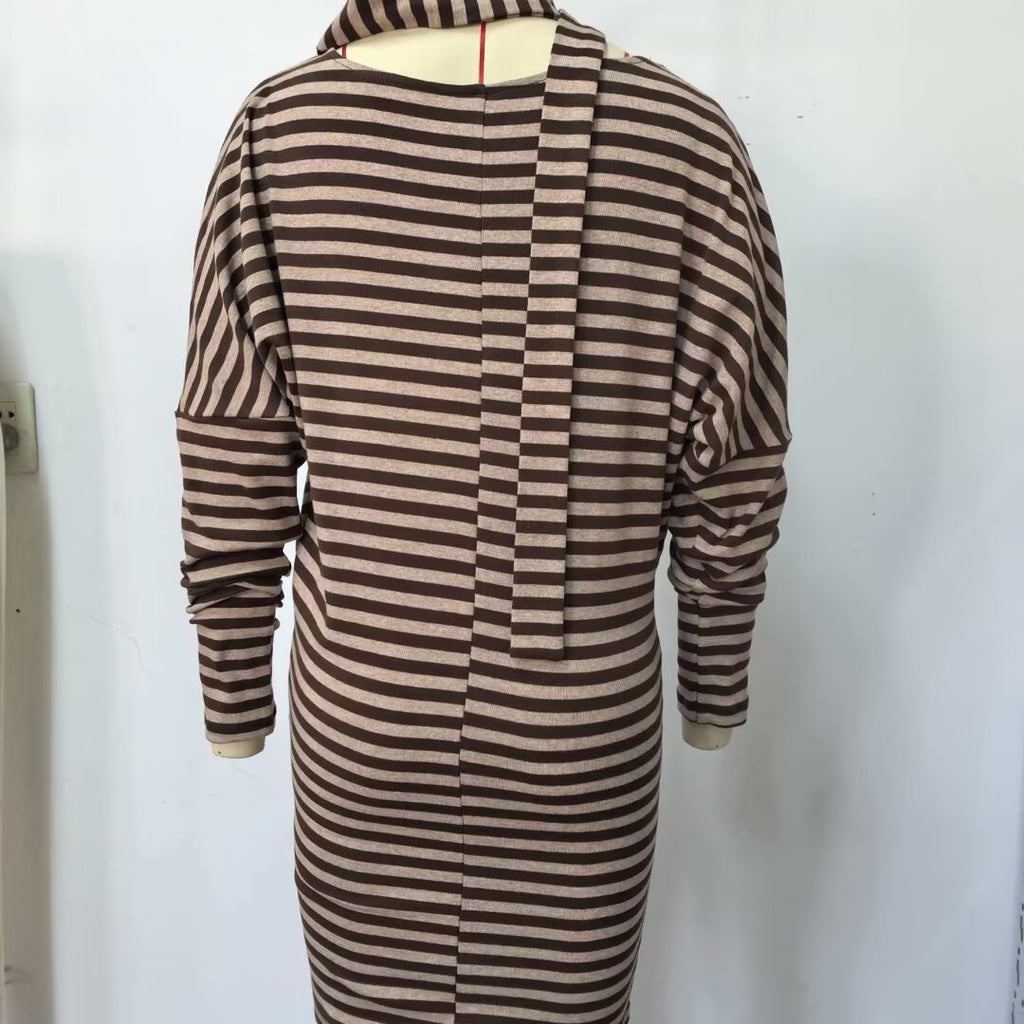 Women's Spring Striped Loose Slimming T-shirt Dress