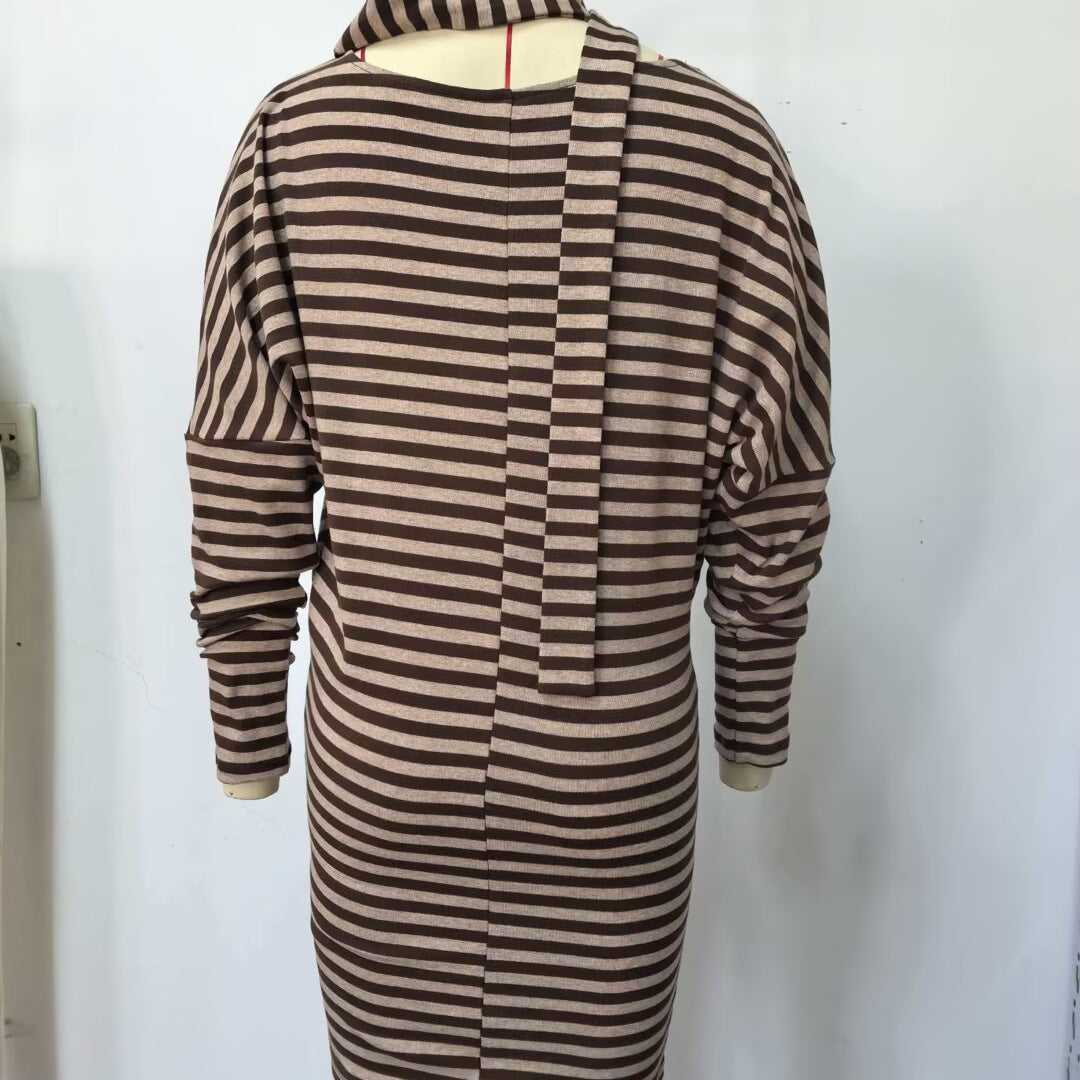 Women's Spring Striped Loose Slimming T-shirt Dress