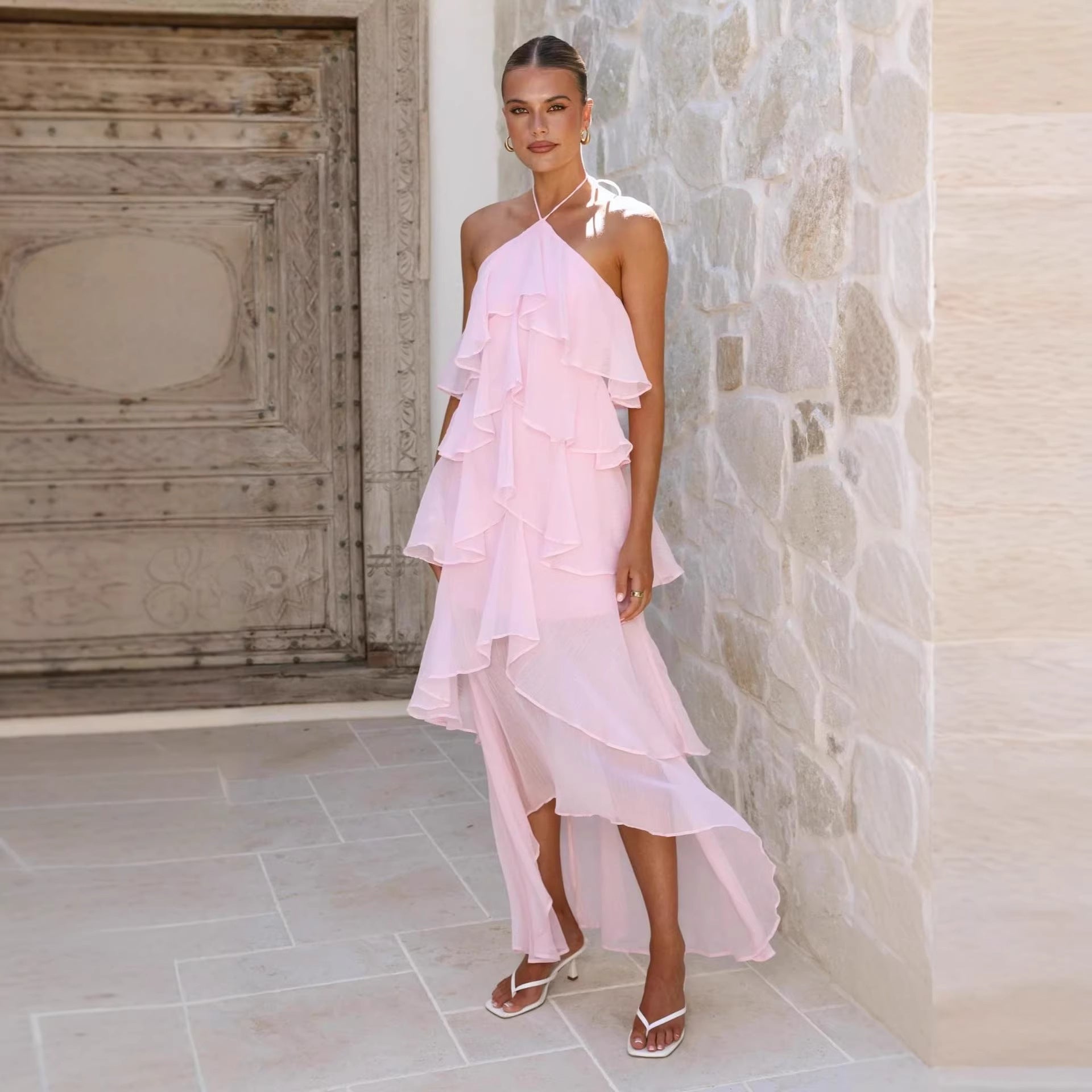 Women's Fashion Chiffon Print Fairy Long Elegant Dress