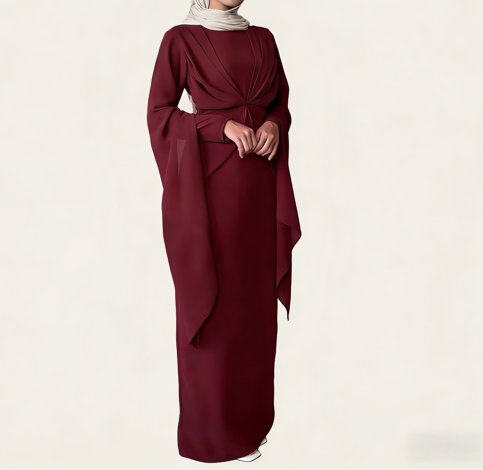 Women's Summer Elegant Solid Color Waist Graceful Dress