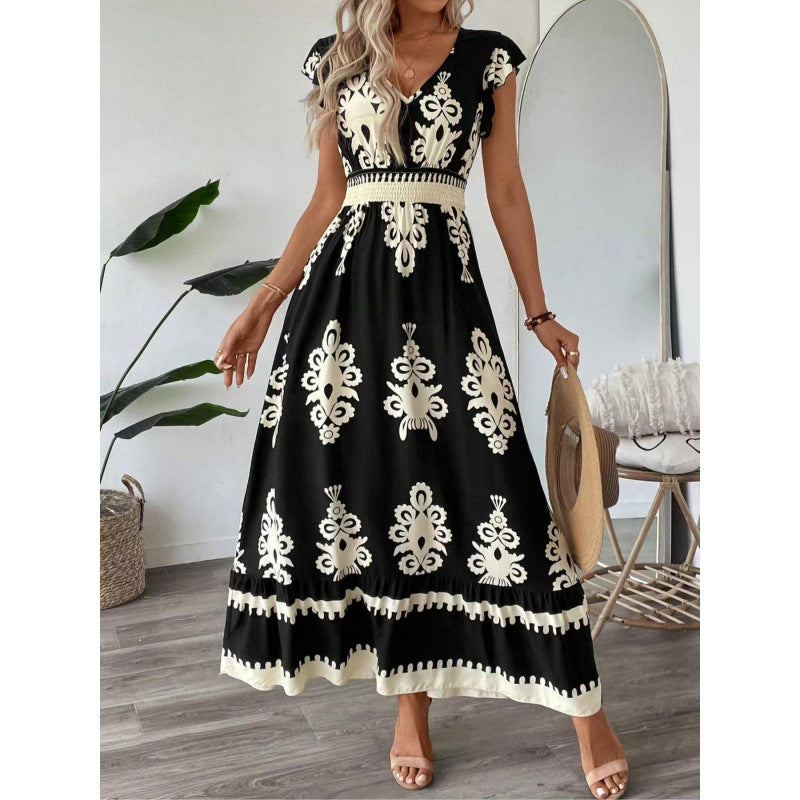 Trendy Popular Versatile Fashion Printed Long Dress