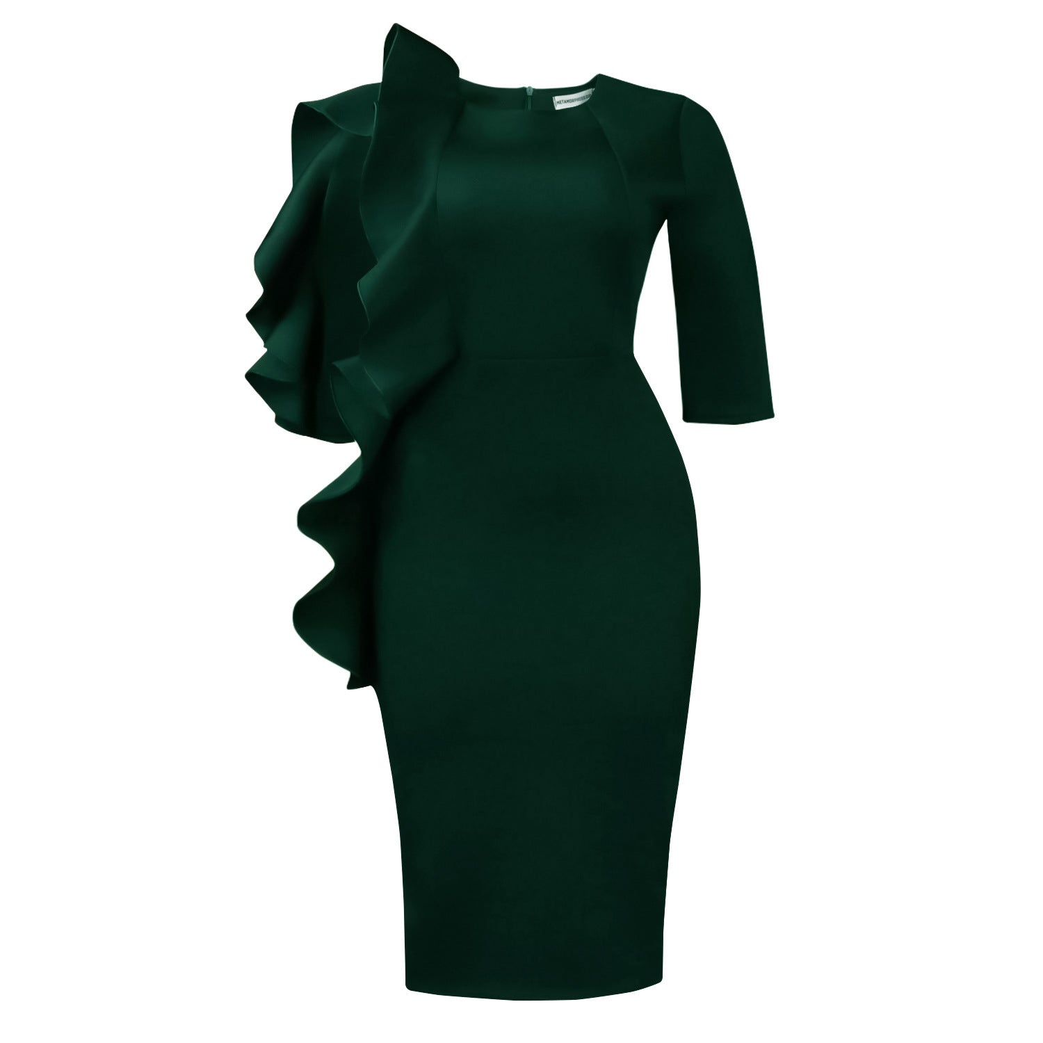 Autumn Fashionable Elegant Round Neck Sleeves Dress