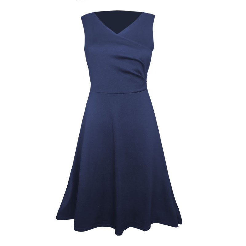 Women's Autumn Sleeveless Black Large Swing Dress