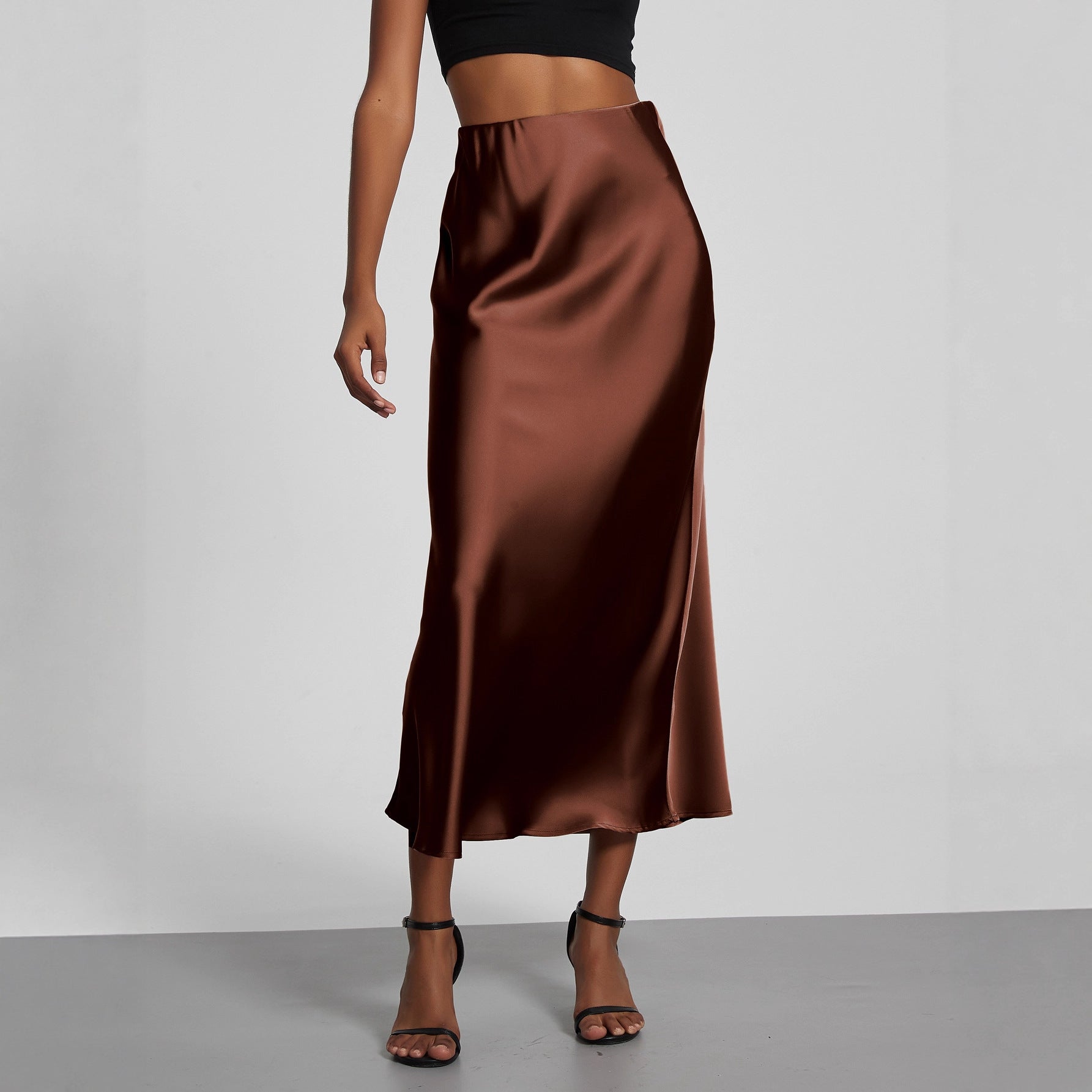Classic Durable Slouchy Women's Elegant Satin Skirt